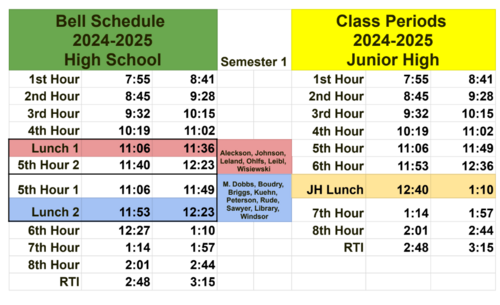 Bell Schedule